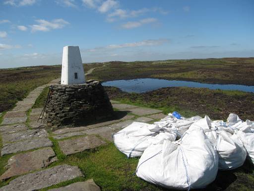 11_29-1.jpg - Summit of black hill. The bags are there are part of a programme to save the peat bogs.